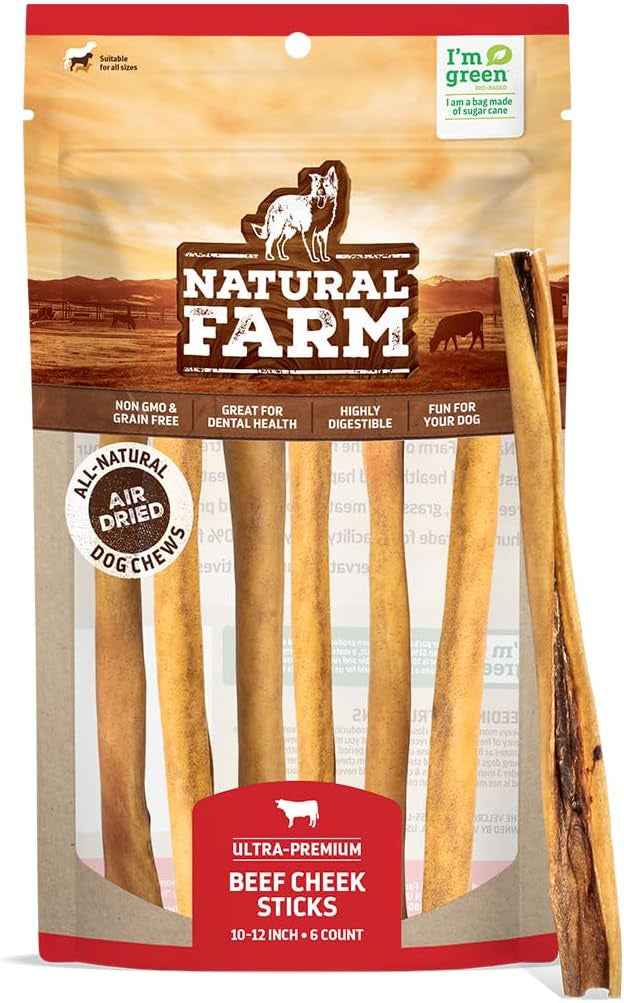 NF DOG BULLY CHEEK STICK 10-12" TREAT