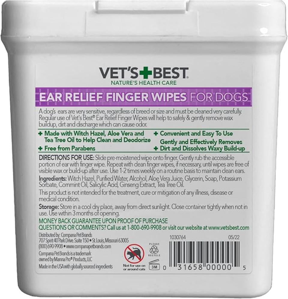 VET TRTMNT EAR RELIEF WIPE 50CT