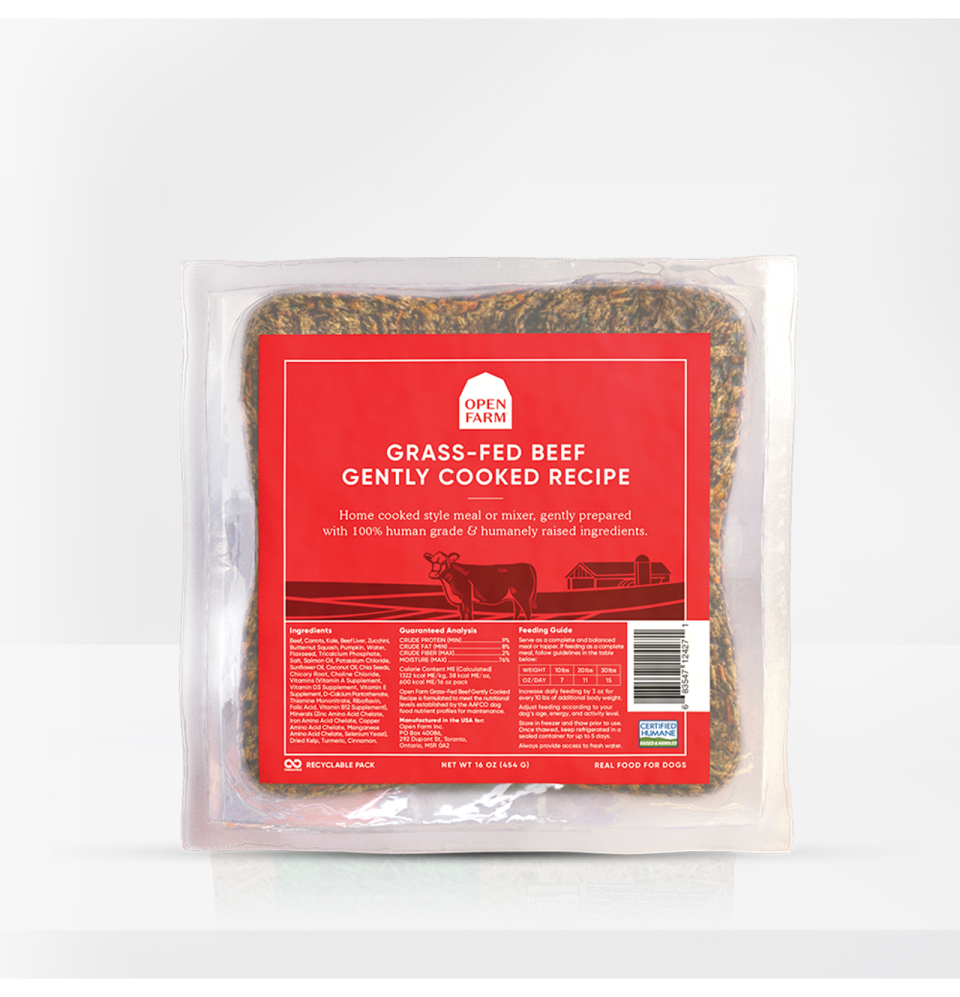 Open Farm Dog Gently Cooked Beef Frozen 16oz